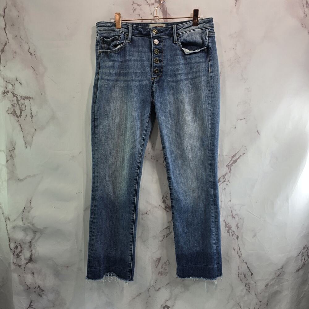 Driftwood Jeans Women 30 Colette Exposed Button Fly Denim Crop High Rise